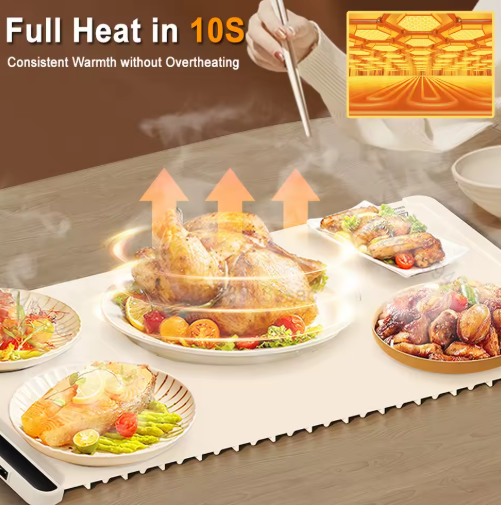 Hot meal warming mat for work desk 